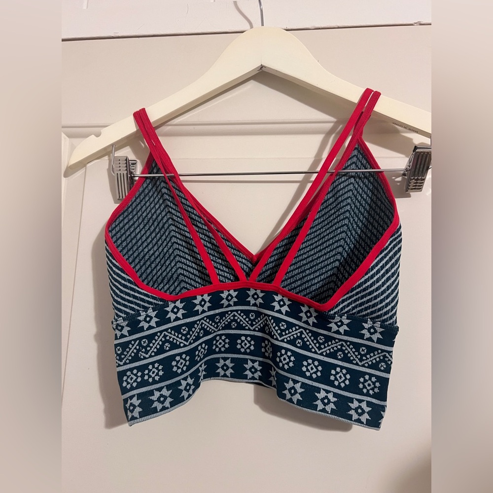 Free People FP Movement Alpine Jacquard Snow Winter Sports Bra Tank Top‎ Cropped - Picture 2 of 4